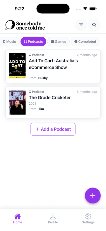Podcasts in the library